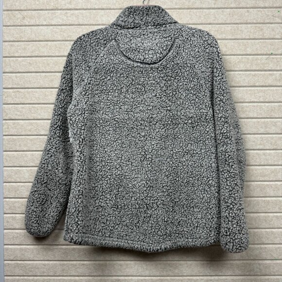 Simply Southern Sherpa Fleece Pullover Gray White Button Front Women’s Small - Picture 6 of 13